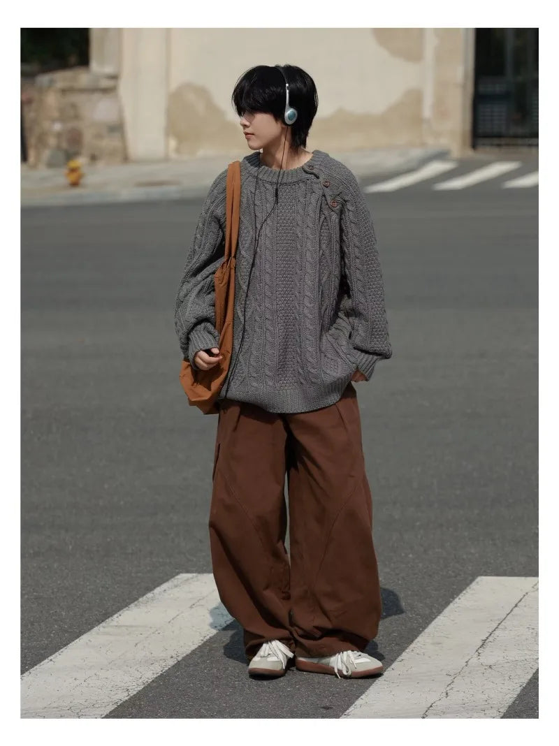grunge fire sweater, streetwear drip, cozy knitwear for men, oversized grunge aesthetic winter top