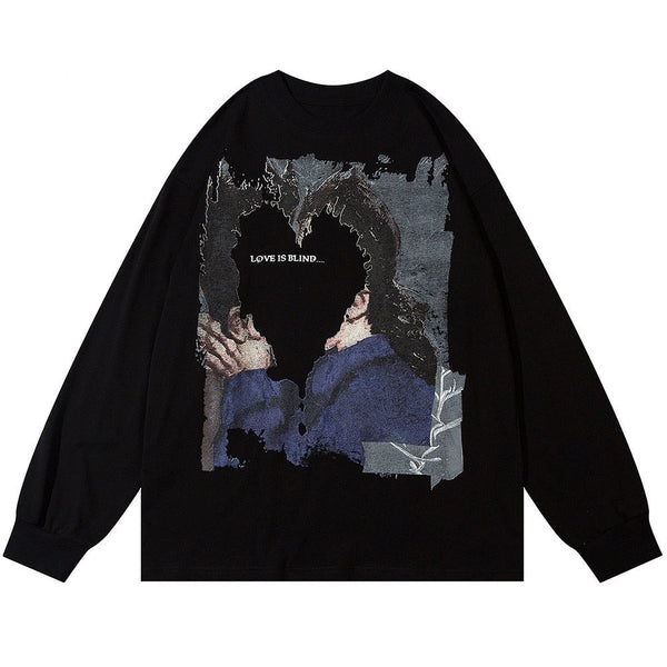 "Covered Face" Unisex Men Women Streetwear Graphic Sweatshirt Daulet Apparel