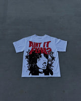 Anime Oversized shirt – 2024 Goth Fashion Cartoon Letter Printed Oversized T Shirt M