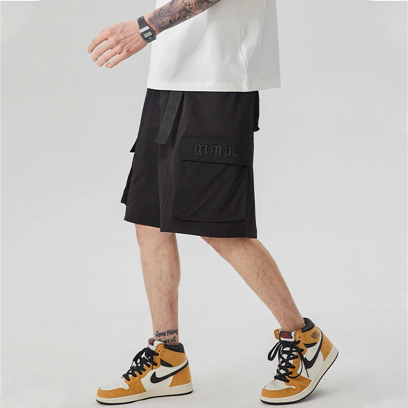 summer new american retro cargo shorts for men casual multi pocket baggy y2k shorts streetwear hip hop embroidery short cargo unique cargo style 299