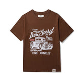 Anime Oversized shirt – Amekaji Vintage Classic Car Printed T Shirt Men 2023 Spring