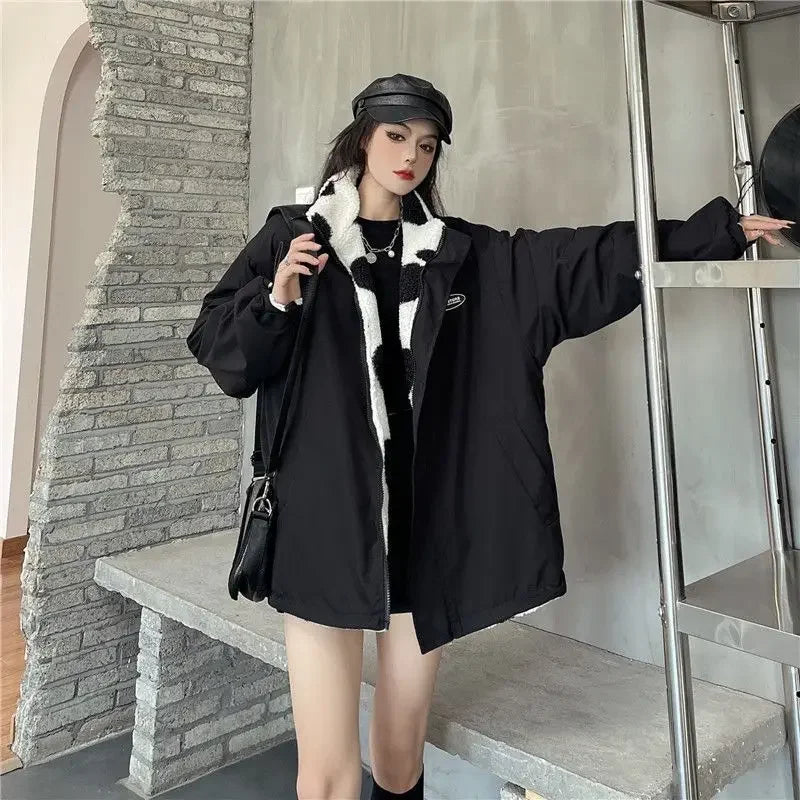 Leather Panel Streetwear Jacket Daily Fit Staple