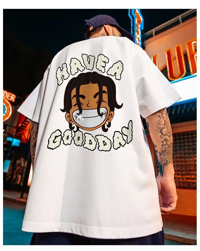 Vaporwave Crying angel – American Street Hip Hop Fashion Print Summer Men And Women L