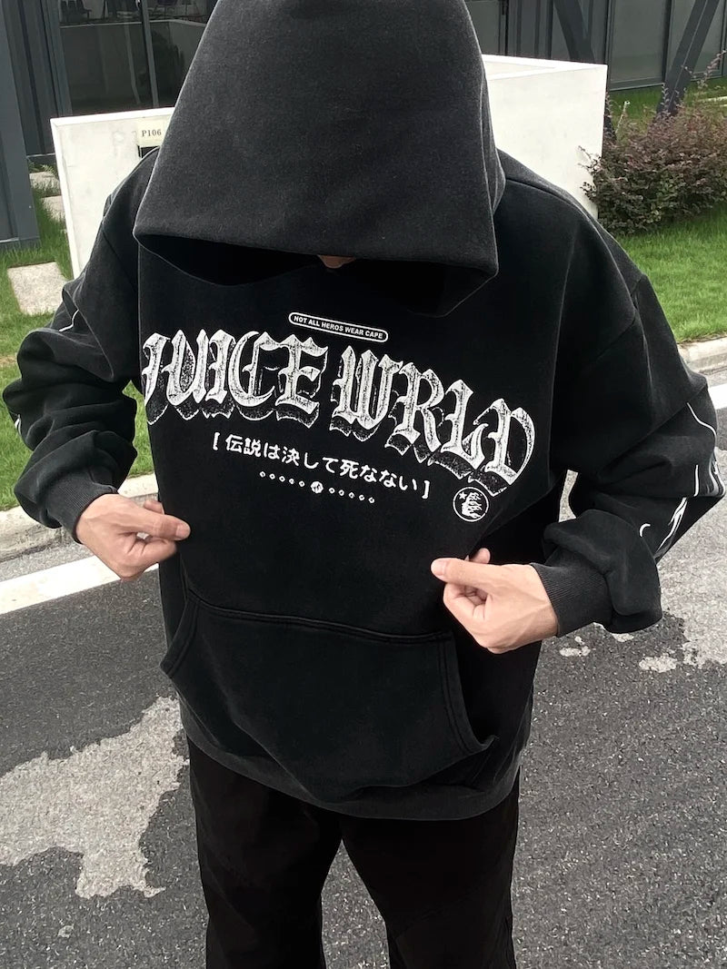 gothic crying character featuring rainbowtouches man oversized hoodie vintage hip hop fashion printing cool stuff in the winter occident style clothes streetwear