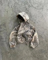 High Street Harajuku New Camouflage Leaf Pattern Hoodie Y2K Sweatshirt