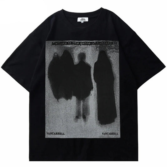 Anime Aesthetic print tee – Men Hip Hop T Shirt Streetwear Dark Style Shadow Printed T S