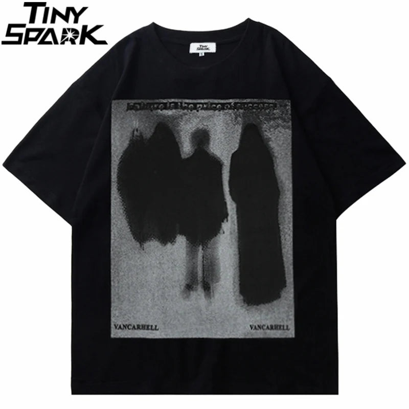 Anime Aesthetic print tee – Men Hip Hop T Shirt Streetwear Dark Style Shadow Printed T S