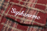 Autumn and Winter New Lattice Embroidery Woolen Jacket Shirt Japanese Retro Plaid Casual Loose Long Sleeved Jackets Coats