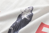 Vintage Retro New Summer Street Wear LIFE Letter Printing High-Street Loose Casual Tops T-Shirt