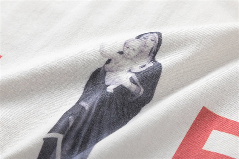 Vintage Retro New Summer Street Wear LIFE Letter Printing High-Street Loose Casual Tops T-Shirt