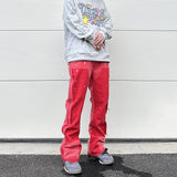 color washed denim mens jeans pants fashion graffiti patchwork loose biker red jeans streetwear hip hop casual straight pants unique jeans style 5170