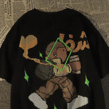 Cyberpunk Tribal flame – Trendy Brand Retro Cartoon Pure Cotton Short Sleeved T Shirt