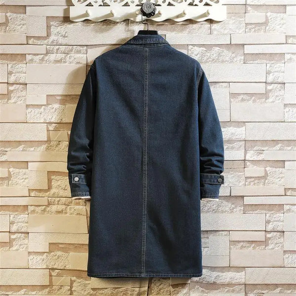 unisex streetwear design fit - casual everyday style ae9111 graphic essential style premium urban high image oversized hop men-long-jean-jacket-winter-men-women-trend-big-pockets-turn-down-collar-trenchcoat-outerwear-fashion-black-loose-denim-coats fashion material quality wear hip print streetwear design ID ce97d