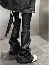 european and american street batik black paint coat wide jeans pants fashionable baggy contoured distressed flared denim jeans unique jeans style 1587
