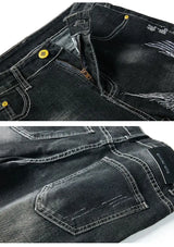 Summer Embroidered Eagle Denim Shorts Men's Summer Thin Fit Good Quality Ripped Five Points Pirate Shorts