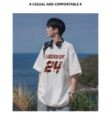 Y2k Vintage anime – Lucky Of 24 Printed Y2K Tshirts Men Fashion Cotton Short Sle