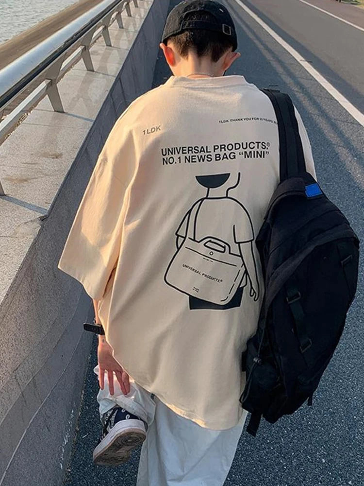 Harajuku Tribal flames – Japanese Streetwear T Shirt Mens Summer Oversized Graphic