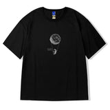 Gothic Graphic tee – Cartoon Funny Astronaut Print Male Short Sleeve Tee Tops Sum