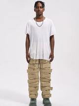 fashion velcros denim jean pants streetwear mens new casual hip hop streetwear tactical straight trousers joggers men y2k pants urban active pants