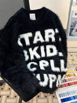 Baggy streetwear hoodie with futuristic Y2K font