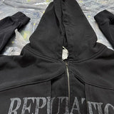 Urban streetwear hoodie with "Hustle Hard" slogan