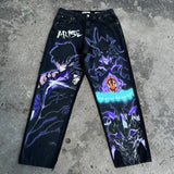 harajuku y2k jeans for men anime graphic pants streetwear 2024 new women japanese style high waist jean wide leg trouser denim street jeans