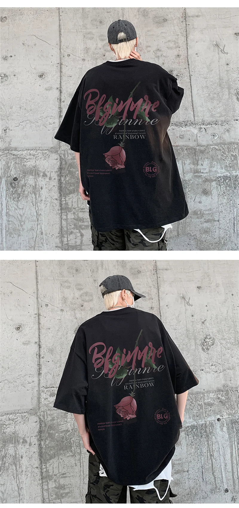 Gothic Tribal flames – Gothic Rose Graphic Tee Shirts Hombre Fashion Cotton
