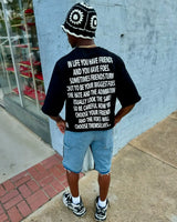 Anime Vintage print – Retro Gothic Letter Pattern Printed Oversized T Shirt Mens F