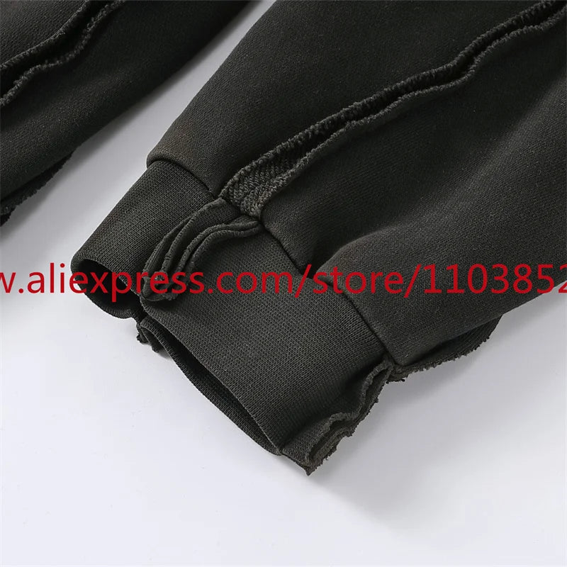 2024 Autumn Winter Vintage Heavy Weight Washed Hooded Long Sleeved Swe