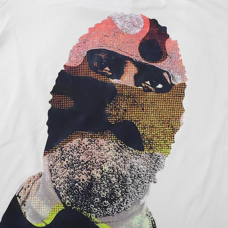 Glitchcore Fashion – High Quality Ih Nom Uh Nit T Shirt Masked Men Letter Printin – Urban Streetwear for Men & Women