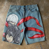 popular casual rem print sweatpants fashion y2k baggy jeans wide leg denim shorts pants harajuku streetwear trouser men clothing unique joggers style 4943