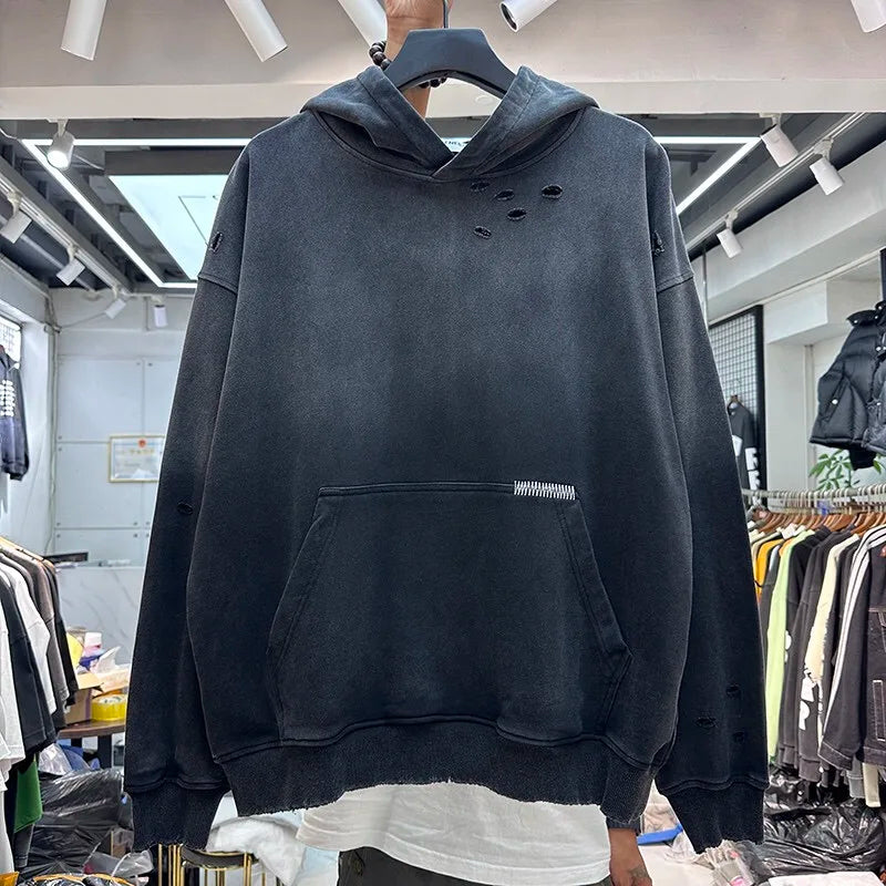 Vampire-inspired hoodie with gothic horror font