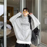 Street Half Zip Hoodie Mens Spring New Vintage Letter Embroidery Loose