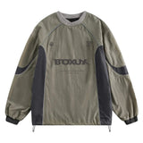 American Men Women Sweatshirt Drawstring Spring High Street Functional