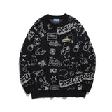rainbowtouches harajuku graffiti plush knitted sweater mens oversized jumper pullover thick sweater grandpa ugly sweater - unisex casual winter pullover, vintage look oversized hoodie, gothic aesthetic hoodie for winter
