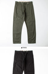 autumn winter heavyweight pure cotton thick american retro workwear khaki pants business casual mens basic solid color pants unique default style 1054