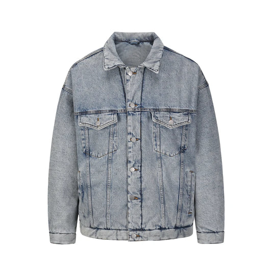 winter street style featuring high street washed retro kanye jeans thick winter coat lapel pockets oversized mens denim jacket hip hop unisex windbreaker top design – premium quality jacket for men