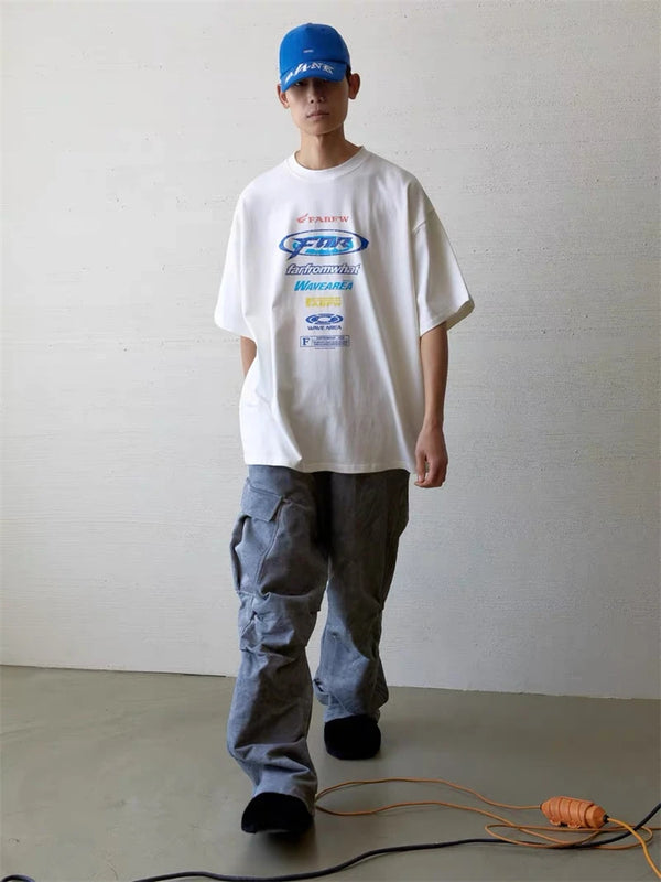 Vaporwave Vintage t-shirt – Summer Vtg New Heavyweight High Street Printed Racing T Shir