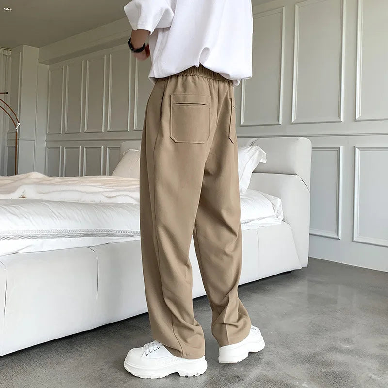 2023 summer new fashion straight trousers mens casual pants thin section wide leg pants boutique clothing simple style unique default style 3728
