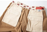 autumn winter heavyweight pure cotton thick american retro workwear khaki pants business casual mens basic solid color pants unique default style 1071