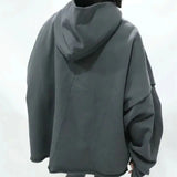greg kanye double layer heavyweight fit hooded pullover with raw edges sweater grey unique limited edition hoodie, aesthetic street look hoodie, trendy hip hop style outerwear