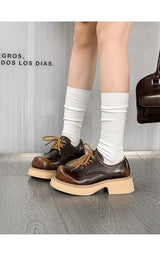 High Street Big Toe Leather Designer Shoes Men Women Streetwear Fashion Hip Hop Vintage Lightweight Casual Increase Derby Shoes