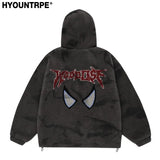 mens harajuku graffiti fleece jackets and coats letter embroidery hairy zipper outerwear warm streetwear parkas bomber jacket - variant style 0a78d0 for streetwear fashion