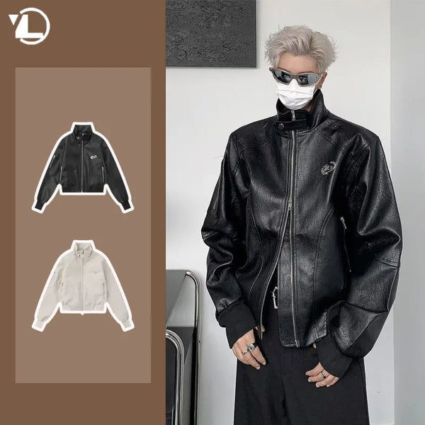 leather varsity jacket, cold weather layer, hip hop