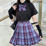 Jk Uniforms Gyaru School Uniform for Girl Student Pleated Skirt Uniform Set Women Short Sleeve Bow Tie Seifuku Japanese Style