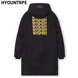 Fashion Letters Embroidery Duck Down Long Jacket Mens Plus Size Winter New Casual Hooded Zipper Parkas Warm Down Coats Jeckets