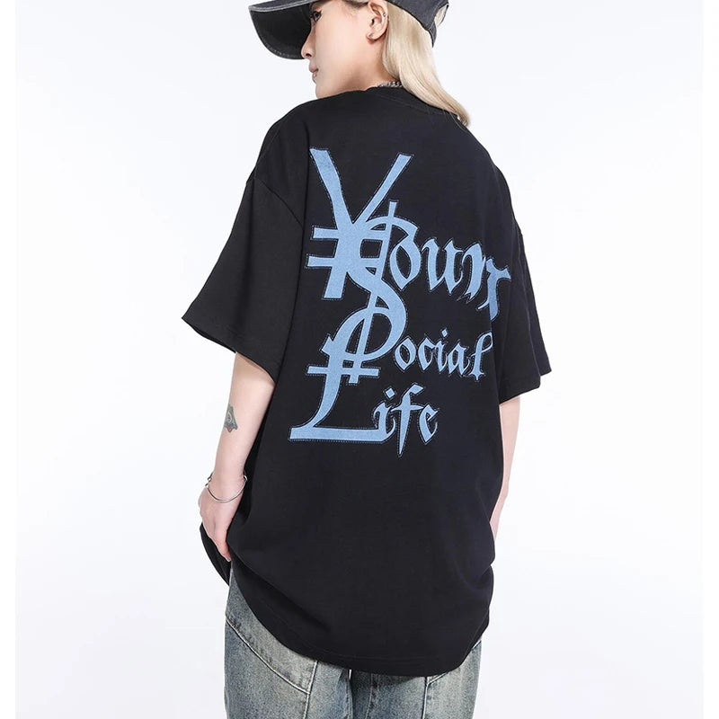 Vaporwave Fashion – Summer New Saint T Shirt Chaopai 3D Steel Nails Direct Spray – Edgy Streetwear for All Genders