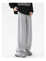 winter mens gray thickened straight leg sweatpants 2025 high street baggy drape pants korean fashion y2k casual trousers unique joggers style 158