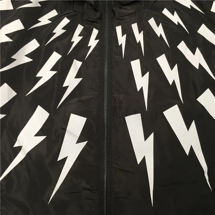 New 2022 Warm Winter Luxury Men thunderbolt Neil Zipper Casual Mess Inside Windbreaker With Hoody Trench Jackets Coat #A457
