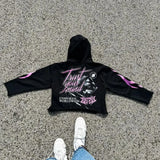Y2k Pullover Print Pattern Long Sleeved Hoodie Hoodie Clothing Vintage Street Rap Trend Wear High Street Dark 2024 Winter Tops